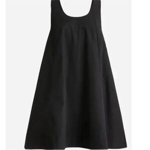 NEW J.Crew Scoopneck Shift Dress in Cotton Poplin Black Sleeveless Dress…
